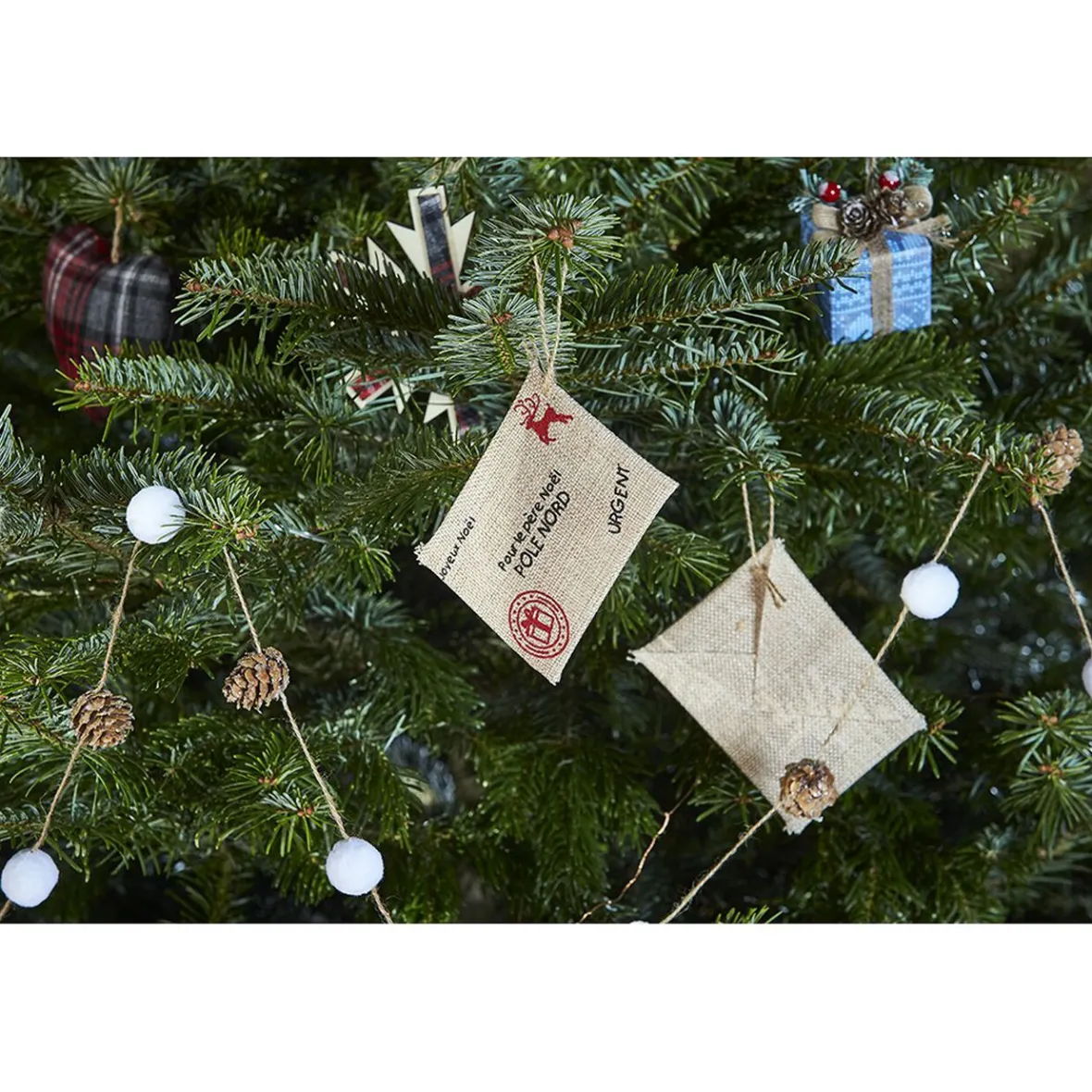Enveloppe en jute à suspendre Noël Nature-Gifi New