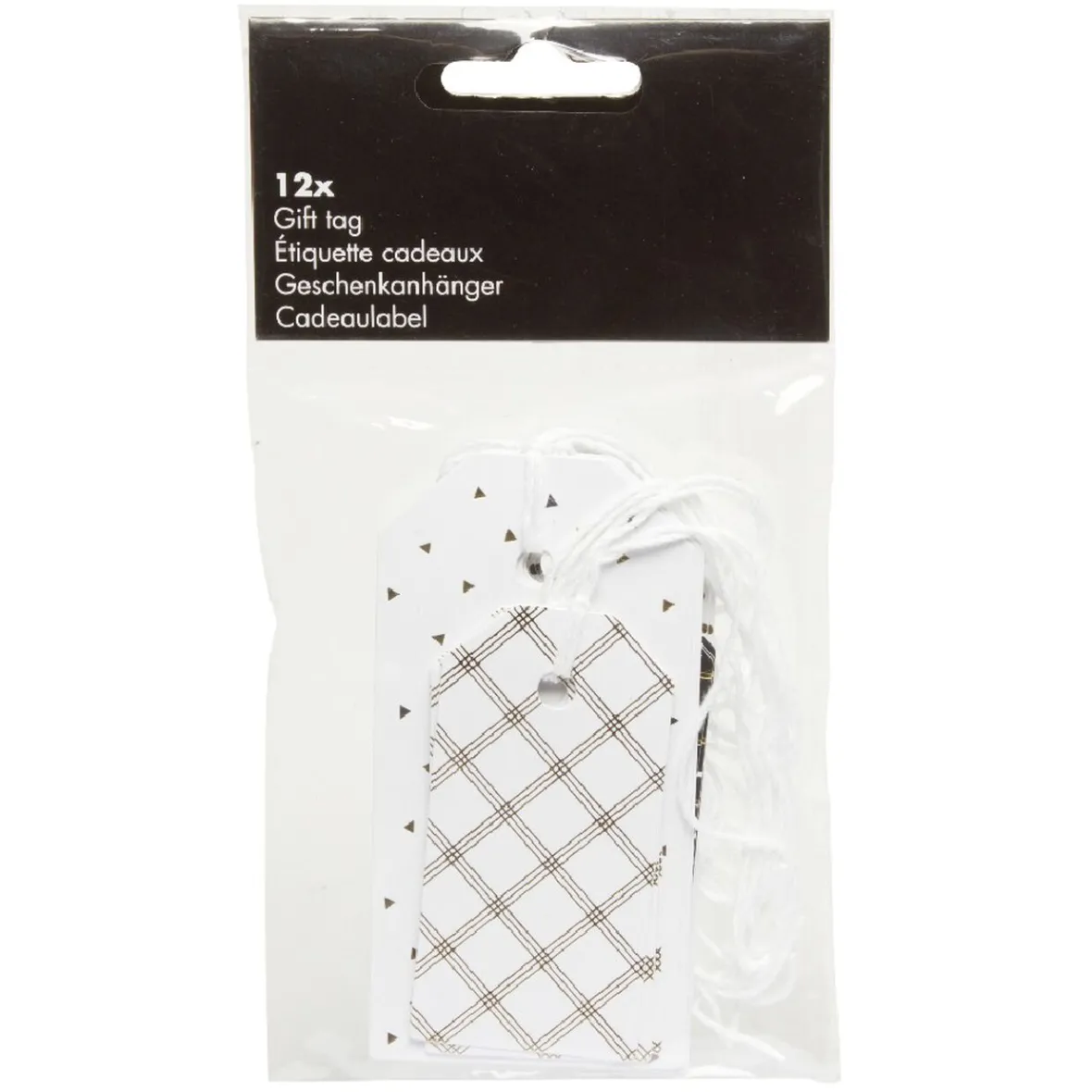 Etiquette cadeau blanc et noir x 12-Gifi New