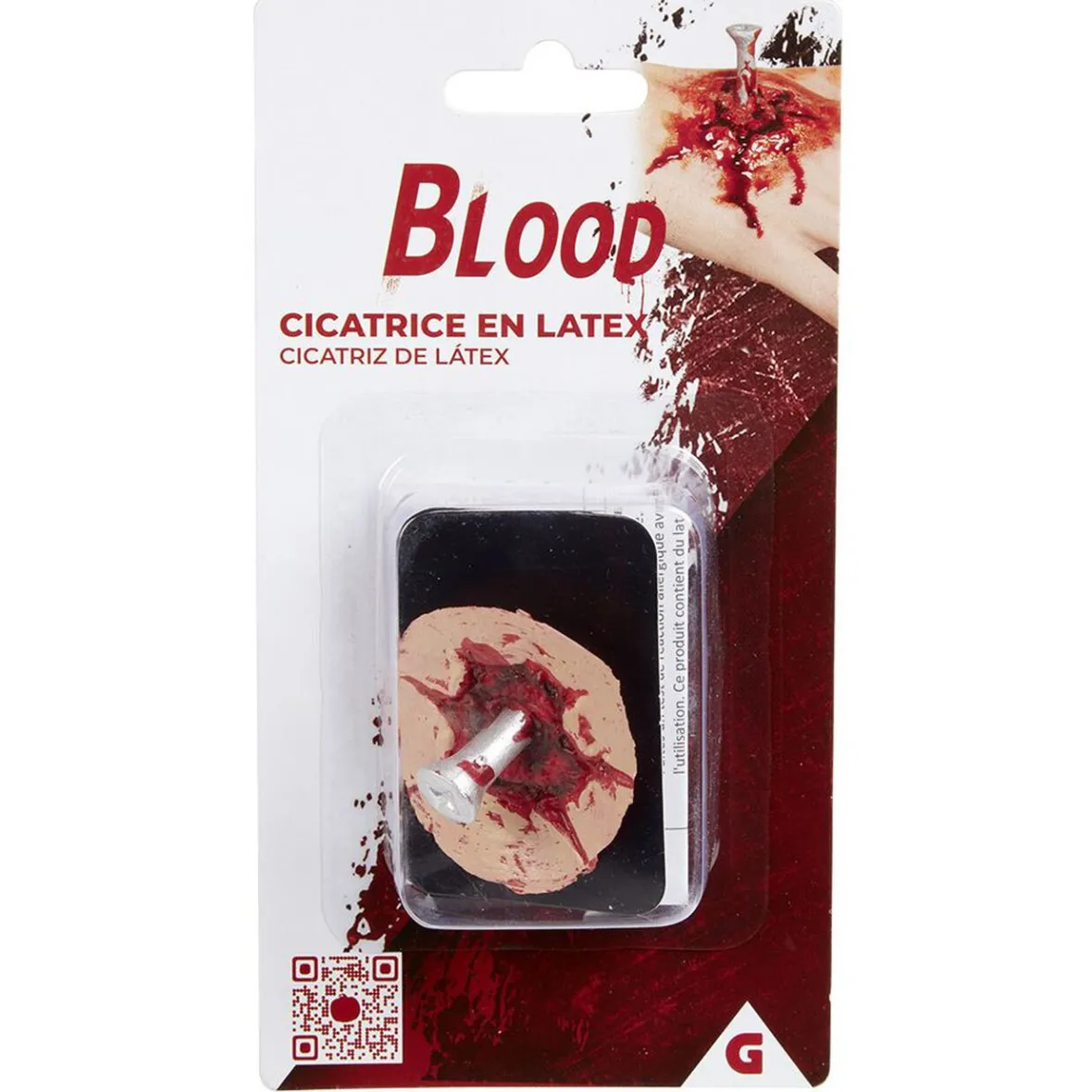 Fausse cicatrice Halloween en latex L19xl10cm-Gifi