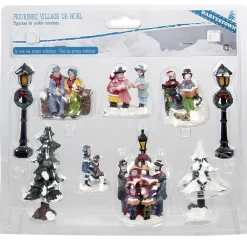 Figurine de Noël pour village miniature x9-Gifi Discount