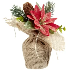 Fleur artificielle de Noël poinsettia rouge-Gifi Best