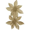 Fleur de Noël Poinsettia doré x2-Gifi Outlet
