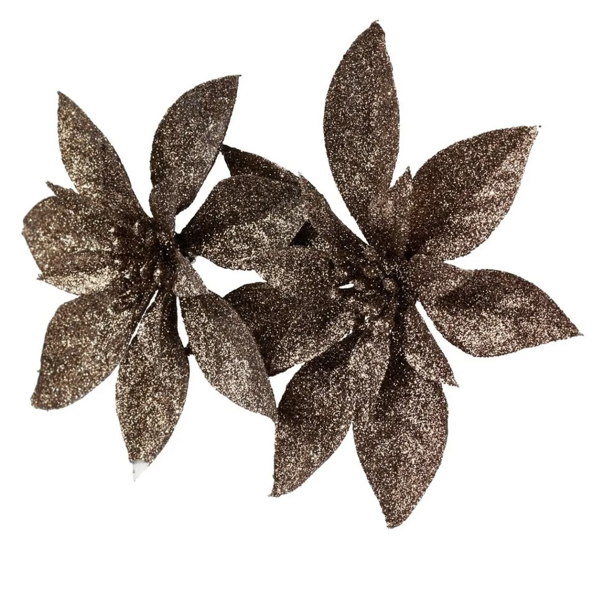 Fleur de Noël Poinsettia marron Noël x2-Gifi Clearance