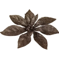 Fleur de Noël Poinsettia marron Noël x2-Gifi Clearance