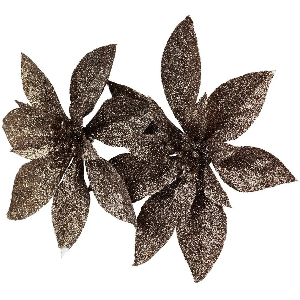 Fleur de Noël Poinsettia marron Noël x2-Gifi Clearance