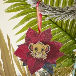 Fleur rouge poinsettia Disney Le Roi Lion Simba bois à suspendre-Gifi Sale