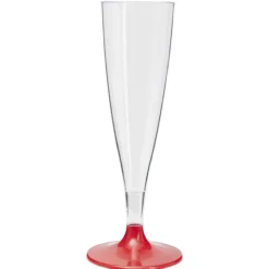 Flûte en plastique rouge réutilisable x6-Gifi Outlet