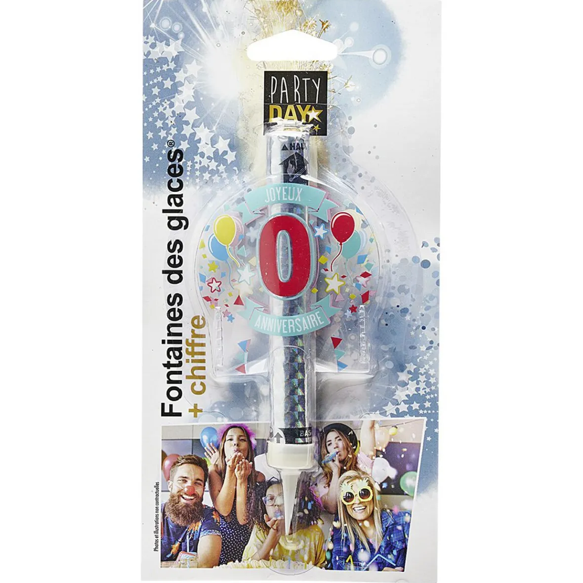 Fontaine de glace feu d'artifice bouteille chiffre 0-Gifi New