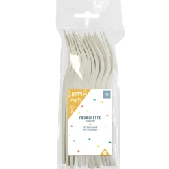 Fourchette plastique blanc x12-Gifi Hot