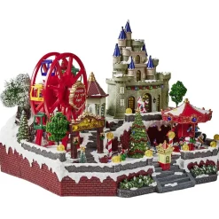 Fête foraine lumineuse animée musicale 58LED carrousel village de Noël-Gifi Online