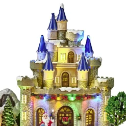 Fête foraine lumineuse animée musicale 58LED carrousel village de Noël-Gifi Online