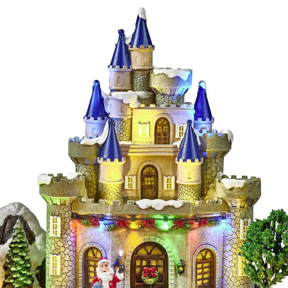 Fête foraine lumineuse animée musicale 58LED carrousel village de Noël-Gifi Online