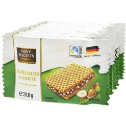 Gaufrette fourrée cacao et éclats de noisettes 8x20,8gr-Gifi New