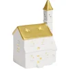 Église lumineuse déco Noël 1LED céramique blanc et doré H19cm-Gifi Hot