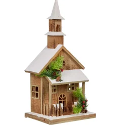 Église neige lumineuse village crèche Noël-Gifi Clearance