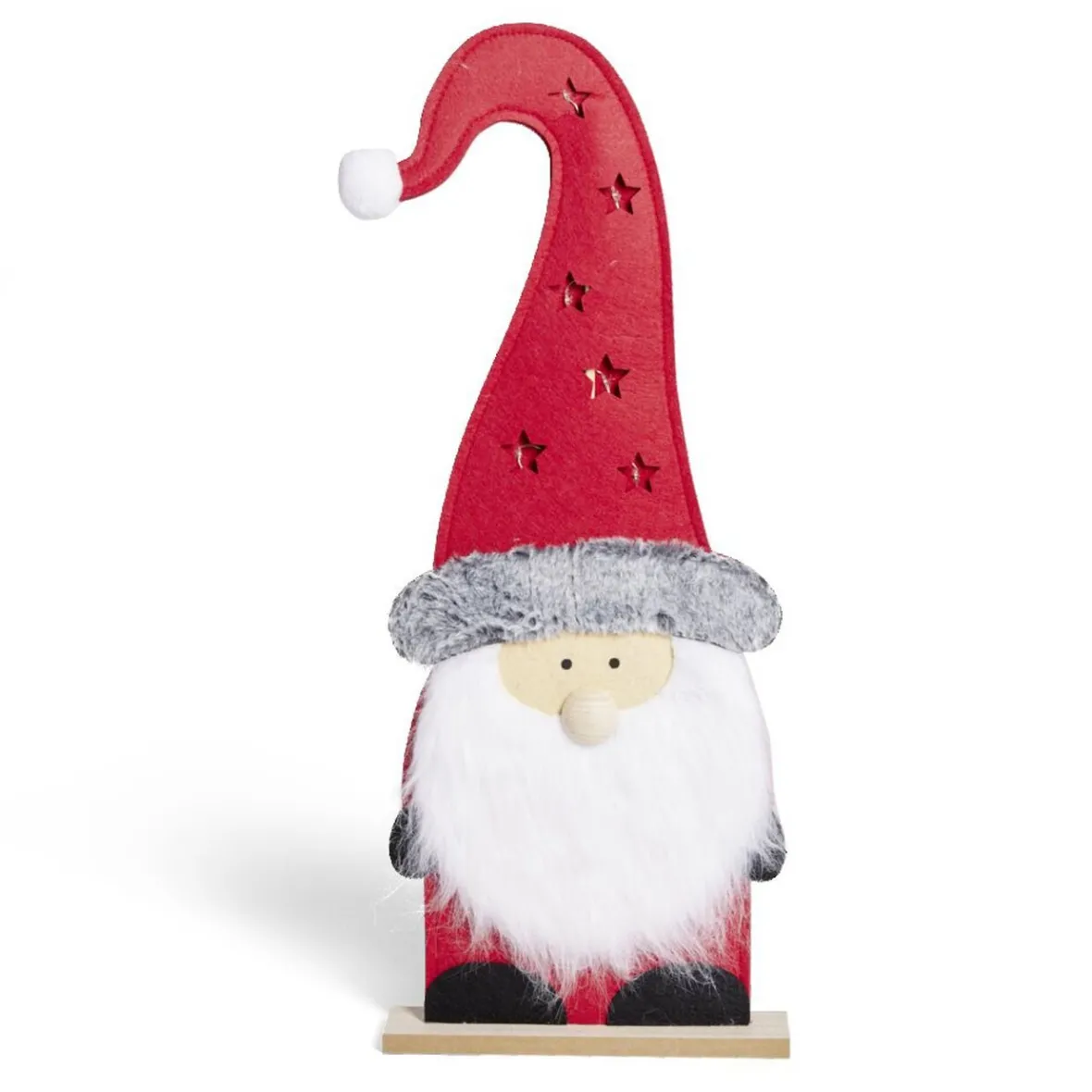 Gnome à poser lumineux avec LED H59,5cm - 2 modèles rouge ou gris-Gifi New