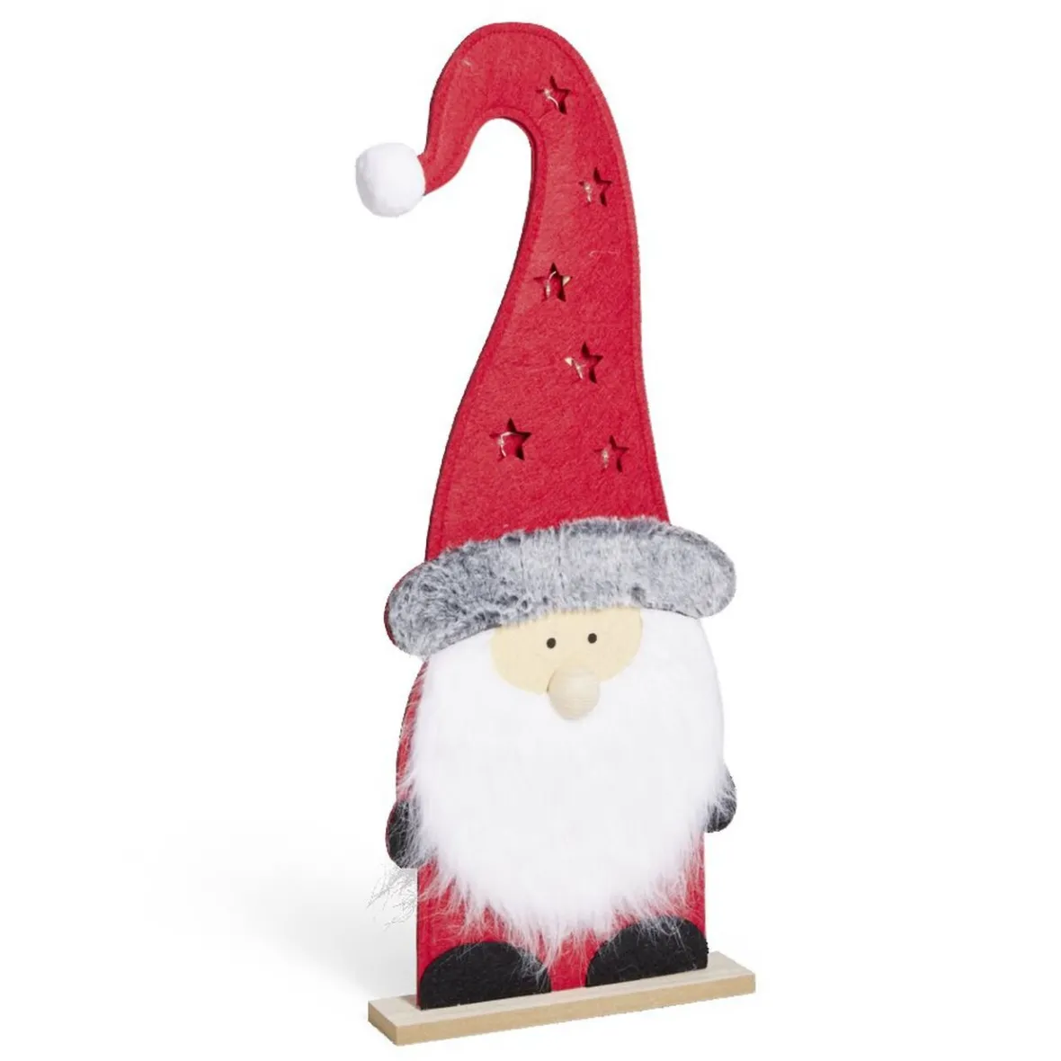 Gnome à poser lumineux avec LED H59,5cm - 2 modèles rouge ou gris-Gifi New