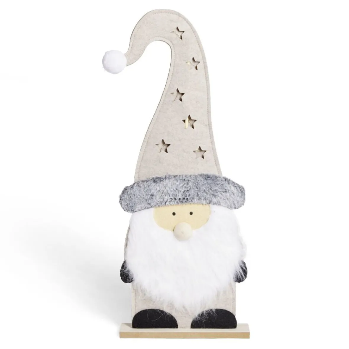 Gnome à poser lumineux avec LED H59,5cm - 2 modèles rouge ou gris-Gifi New