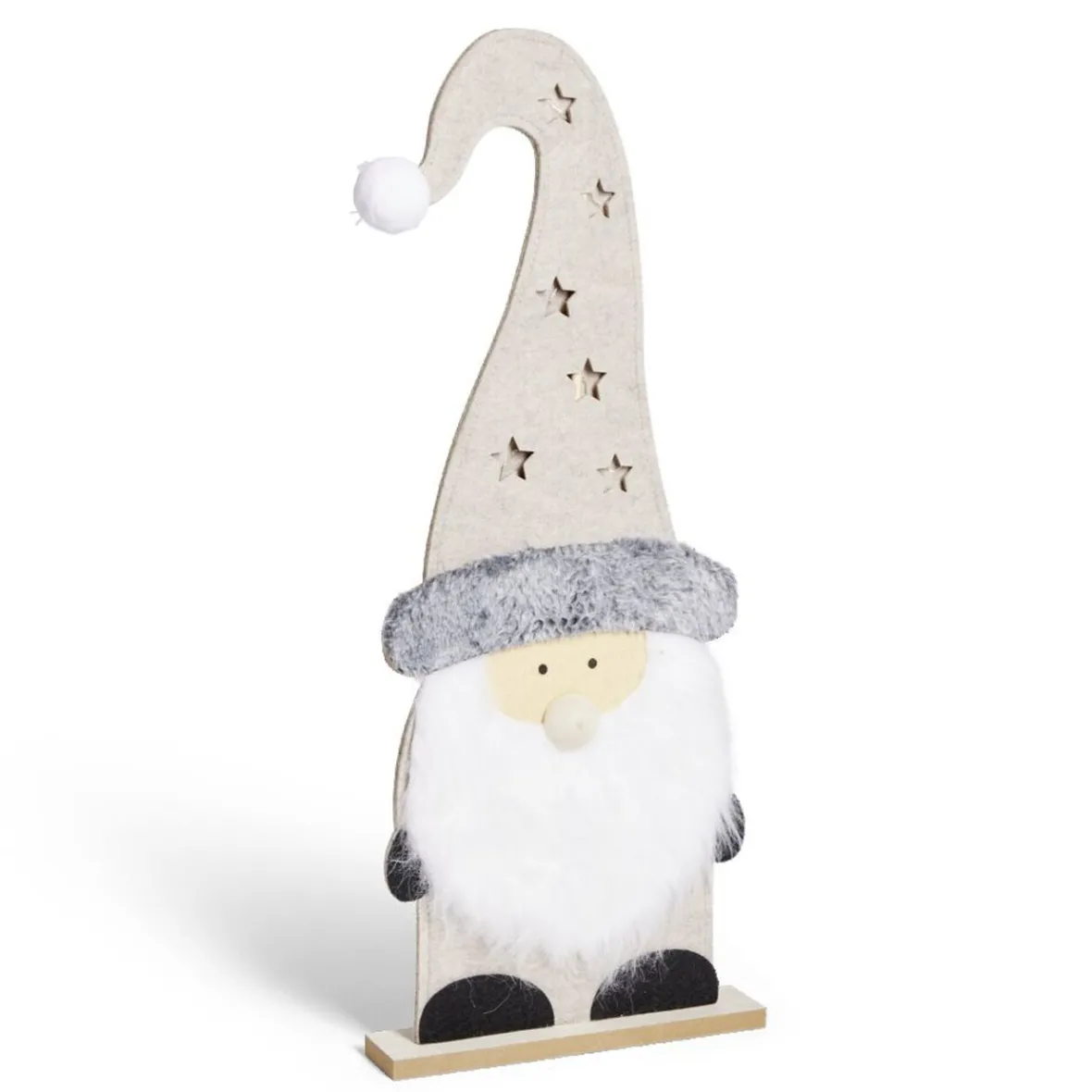 Gnome à poser lumineux avec LED H59,5cm - 2 modèles rouge ou gris-Gifi New