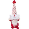 Gnome de Noël à poser avec enveloppe coeur rouge et blanc H30cm-Gifi Hot
