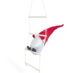Gnome Noël grimpeur sur échelle H48cm-Gifi New
