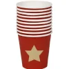 Gobelet à café en carton rouge motif étoile doré x10-Gifi Online