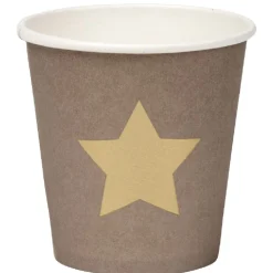 Gobelet à café en carton taupe motif étoile doré x10-Gifi Hot
