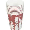 Gobelet carton Halloween déco sang dégoulinant rouge et blanc x8-Gifi