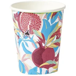 Gobelet carton motif exotique grenade feuillage multicolore 25cl x10-Gifi Online