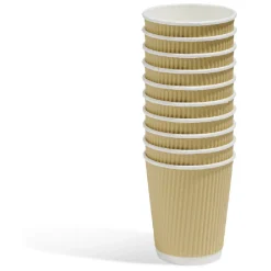 Gobelet cartonné extérieur cannelé beige et blanc 20 cl x10-Gifi Clearance