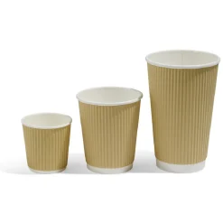 Gobelet cartonné extérieur cannelé beige et blanc 20 cl x10-Gifi Clearance
