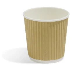 Gobelet cartonné extérieur cannelé beige et blanc 10 cl x25-Gifi