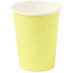 Gobelet en carton 25 cl jaune motif confettis blanc x 10-Gifi New