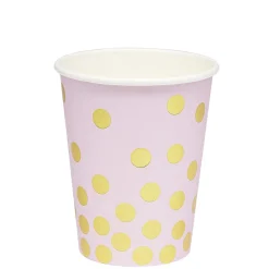 Gobelet en carton à rayures rose et doré à poids x 8-Gifi Outlet
