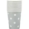 Gobelet en carton argenté design pois blancs x10-Gifi Hot