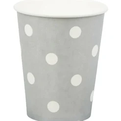 Gobelet en carton argenté design pois blancs x10-Gifi Hot