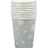 Gobelet en carton argenté design flocons blancs x10-Gifi Outlet