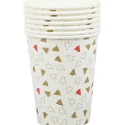 Gobelet en carton blanc design sapins x10-Gifi Best