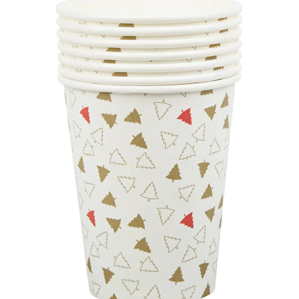 Gobelet en carton blanc design sapins x10-Gifi Best