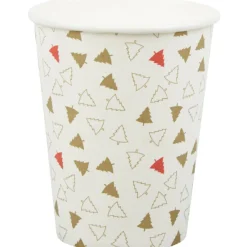 Gobelet en carton blanc design sapins x10-Gifi Best