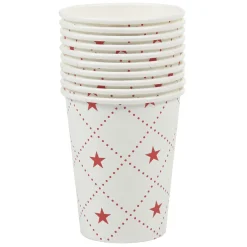 Gobelet en carton blanc motifs étoiles rouges x10-Gifi Outlet