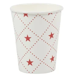 Gobelet en carton blanc motifs étoiles rouges x10-Gifi Outlet