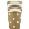 Gobelet en carton doré design pois blancs x10-Gifi Hot