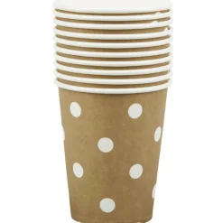 Gobelet en carton doré design pois blancs x10-Gifi Hot