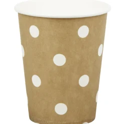 Gobelet en carton doré design pois blancs x10-Gifi Hot