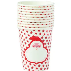 Gobelet en carton fond blanc design père noël 25 cl x10-Gifi