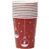 Gobelet en carton fond rouge design suspensions de noël 25 cl x10-Gifi Discount