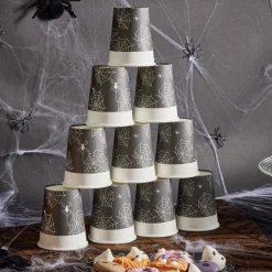 Gobelet en carton Halloween motif araignée 25cl x10-Gifi New