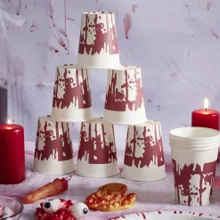 Gobelet en carton Halloween motif sang coulant 25cl x10-Gifi Online