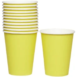 Gobelet en carton jaune 36 cl x12-Gifi Best